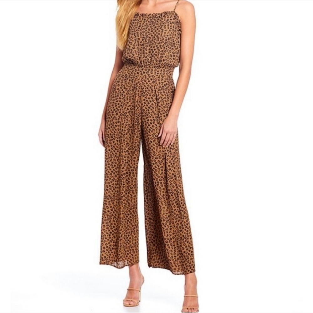 NWOT CeCe Leopard Jumpsuit size 8